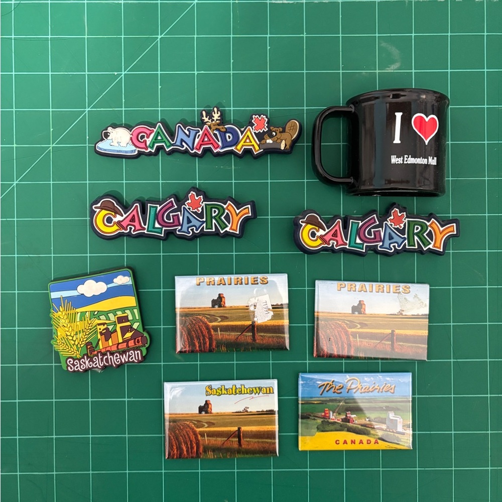 Souvenir Magnet Lot Alberta Prairies Saskatchewan Canada Edmonton Calgary